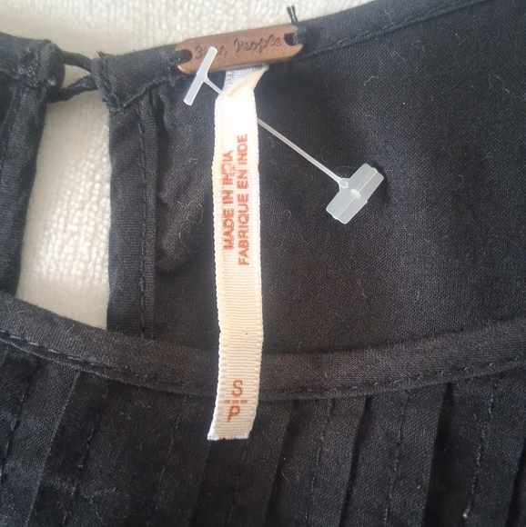 Free People Black Pavlo Floral Embroidered Ruffle Sleeve Dress Lined Bohemian S - Picture 4 of 15